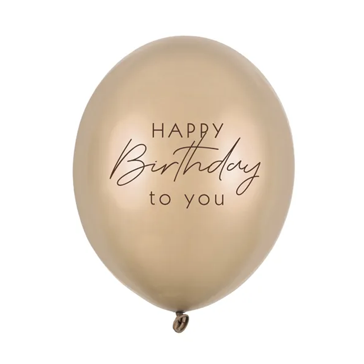 6 motiefballonnen - Ø 30 cm - Happy Birthday to you - metallic koudgoud