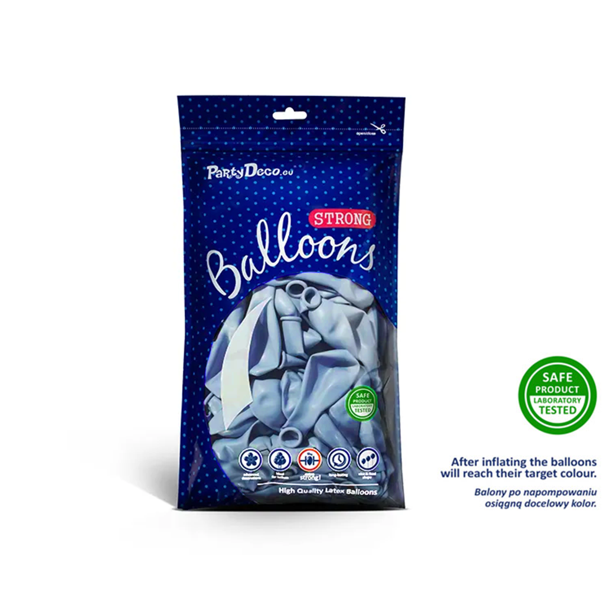 100 mini-ballons – Ø 12 cm – Bleu Marine Pastel