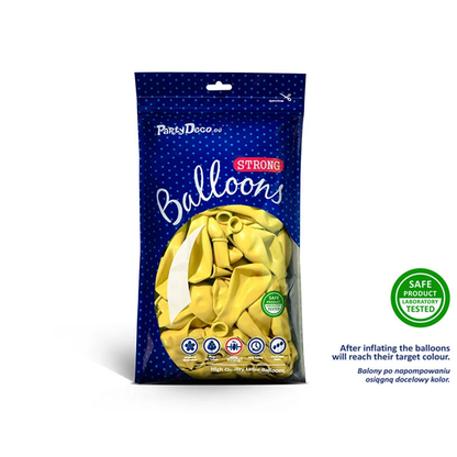 100 ballons de baudruche - Ø 30cm - Jaune