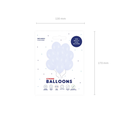 10 Ballons de baudruche - Ø 30cm - Bleu brumeux pastel clair