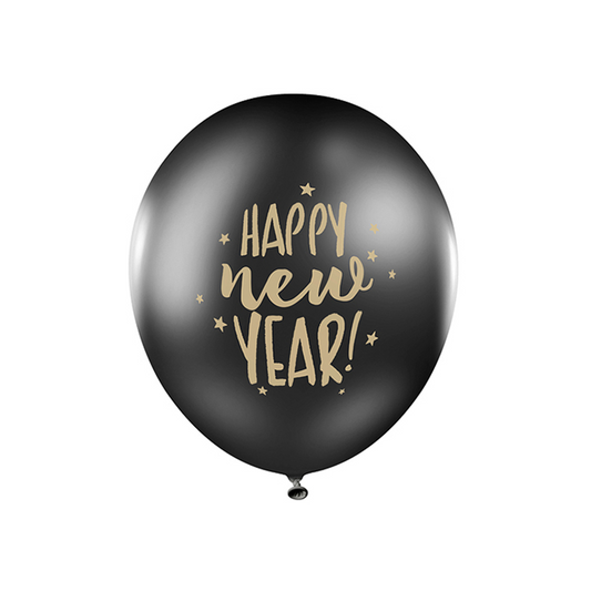 6 folieballonnen - Ø 30cm - Happy New Year 2.0