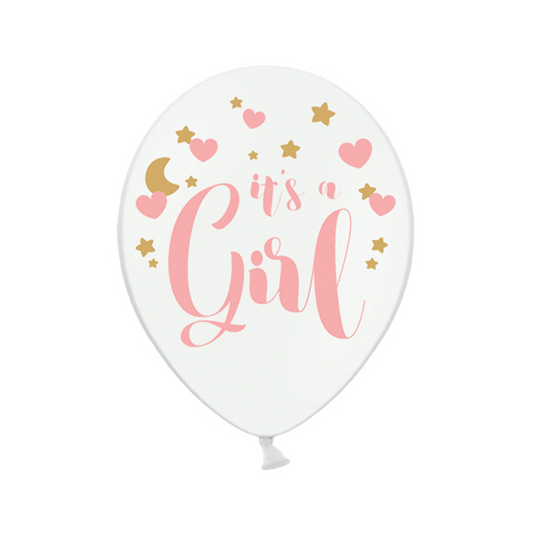 6 ballons à motifs - Ø 30cm - It's a Girl