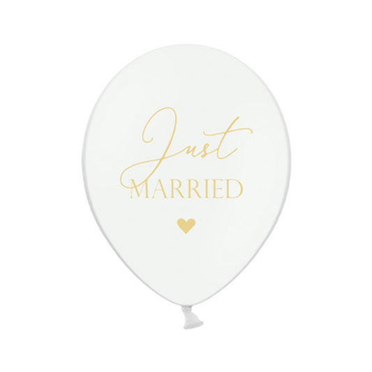 6 ballons à motifs - Ø 30cm - Just Married