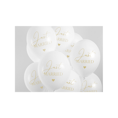 6 motiefballonnen - Ø 30cm - Just Married