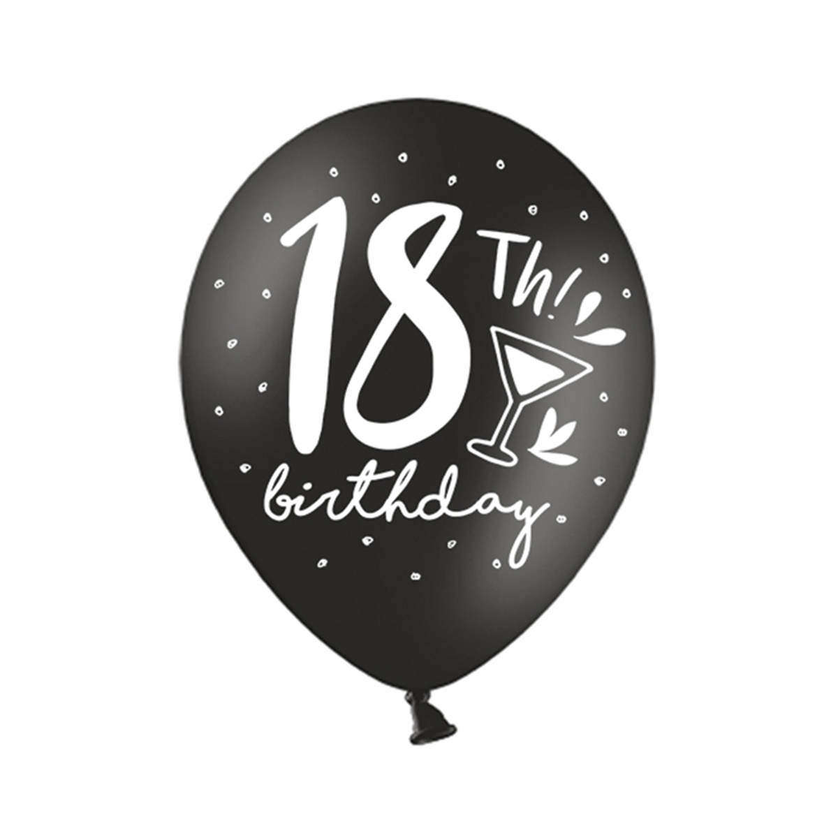 6 Motivballons - Ø 30cm - 18e Verjaardag