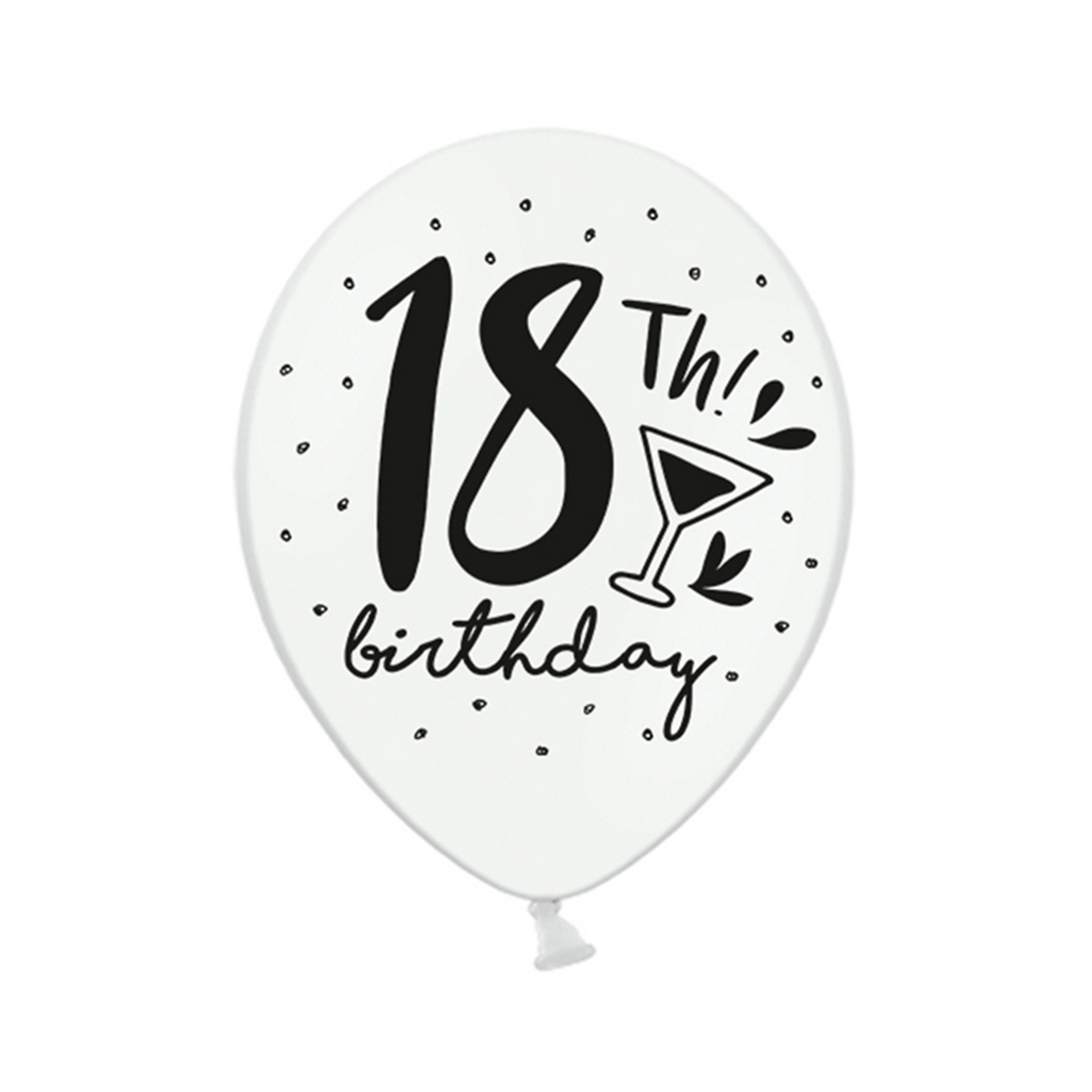 6 Motivballons - Ø 30cm - 18e Verjaardag