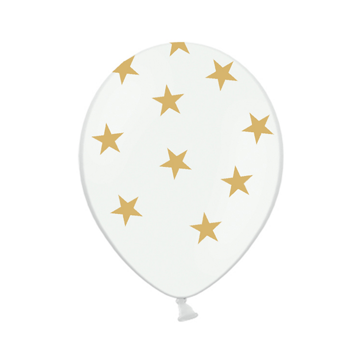 6 Motiefballonnen - Ø 30cm - Sterren - Wit