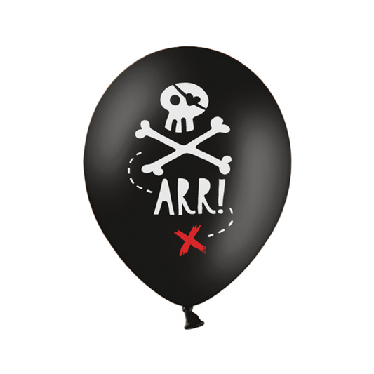 6 folieballonnen - Ø 30cm - Piratenfeest