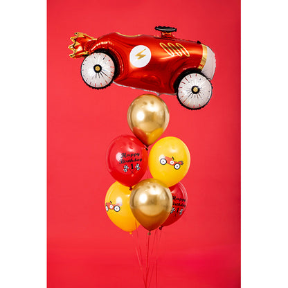 6 Motivballons - Ø 30cm - SET - 1e Verjaardag Race