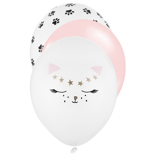6 Folieballonnen - Ø 30cm - SET - Cat & Kitty