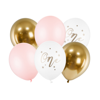 6 ballons à motifs - Ø 30cm - SET - ONE Girlish