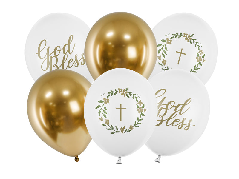 6 Motivballonnen - Ø 30cm - God Bless