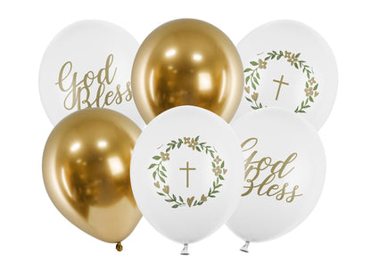 6 Motivballonnen - Ø 30cm - God Bless