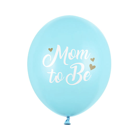 6 Motivballonnen - Ø 30cm - Mom to Be - Lichtblauw