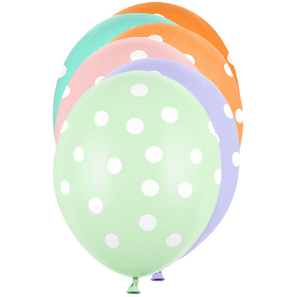 6 ballons à motifs - Ø 30cm - Dots - Mix