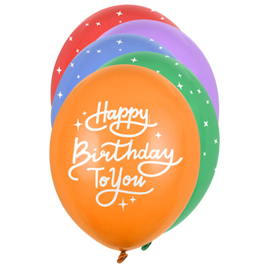 6 ballons imprimés - Ø 30cm - Joyeux Anniversaire