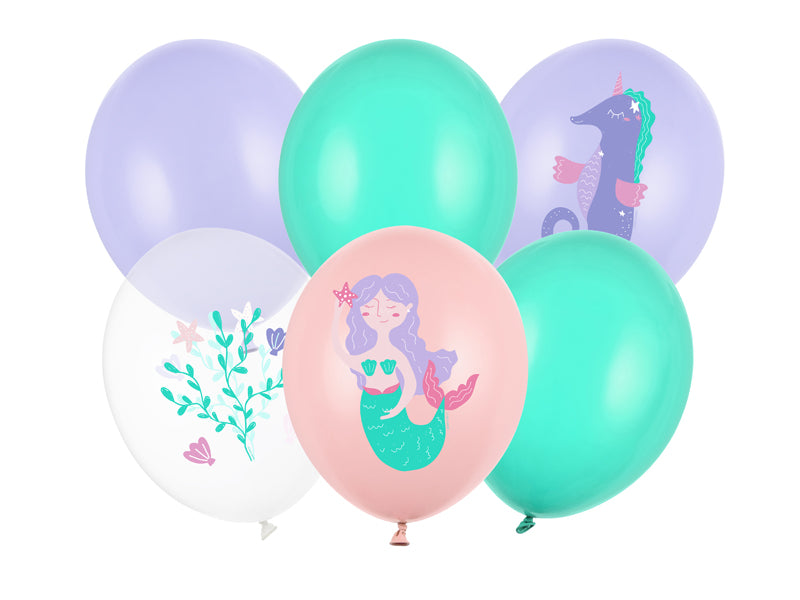 6 ballons à motifs - Ø 30cm - Monde marin