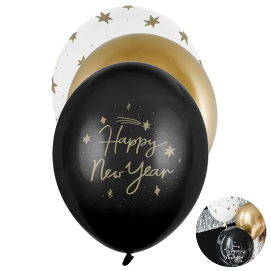 6 ballons à motifs - Ø 30cm - Mélange HNY
