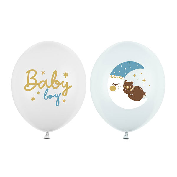 6 Ballons à motifs - Ø 30 cm - Bébé garçon