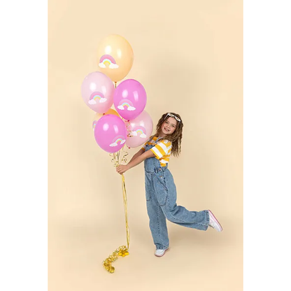 6 ballons à motifs - Ø 30cm - Rainbow