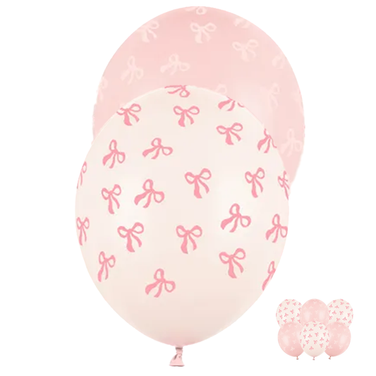 6 Motivballonnen - Ø 30 cm - Lintjes - Mix