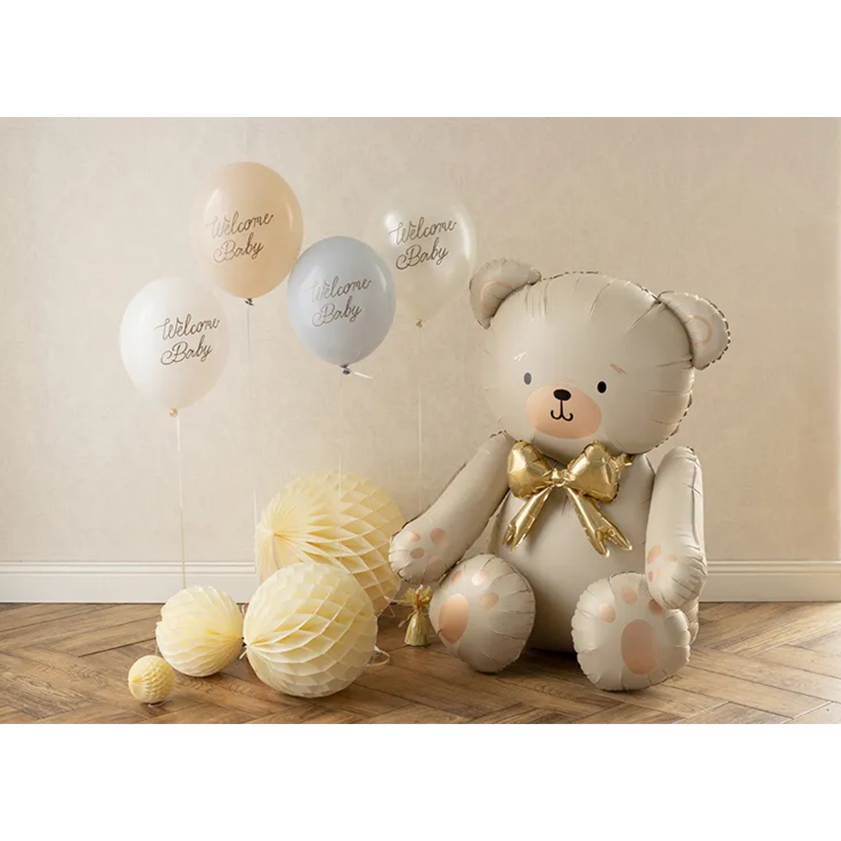 6 Folieballonnen - Ø 30 cm - Welcome Baby - Blauw Mix