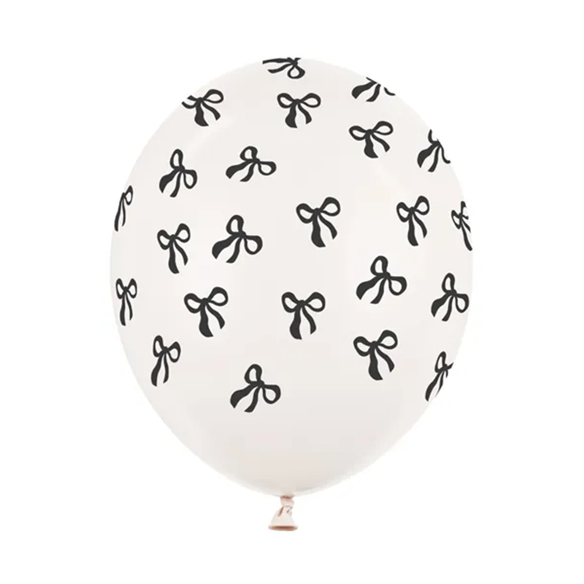 6 motiefballonnen - Ø 30 cm - strikjes - pastel off-white