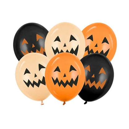 6 ballons à motifs - Ø 30 cm - Citrouilles