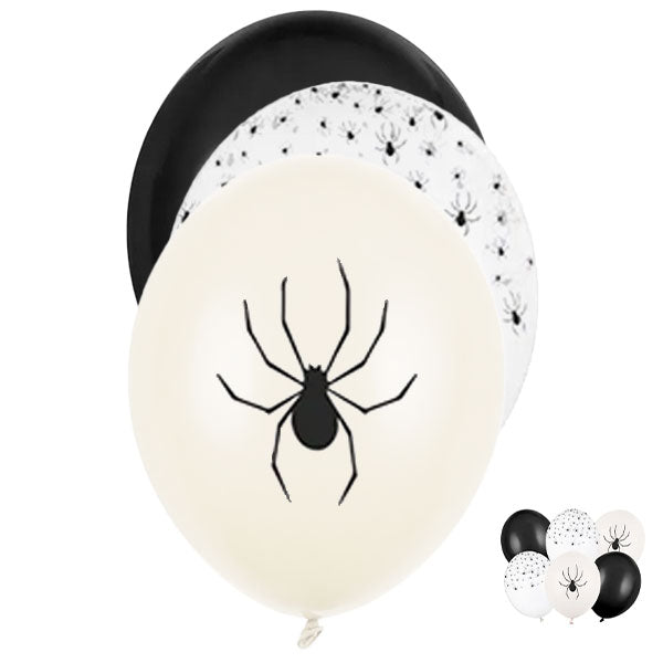 6 ballons à motifs - Ø 30 cm Spiders