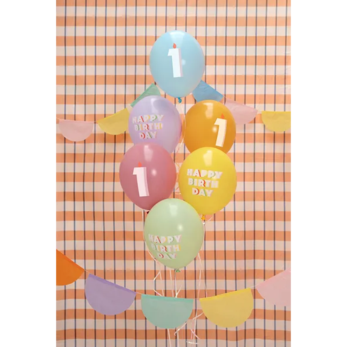 6 Motiefballonnen - Ø 30 cm - Happy Birthday 1 - Mix