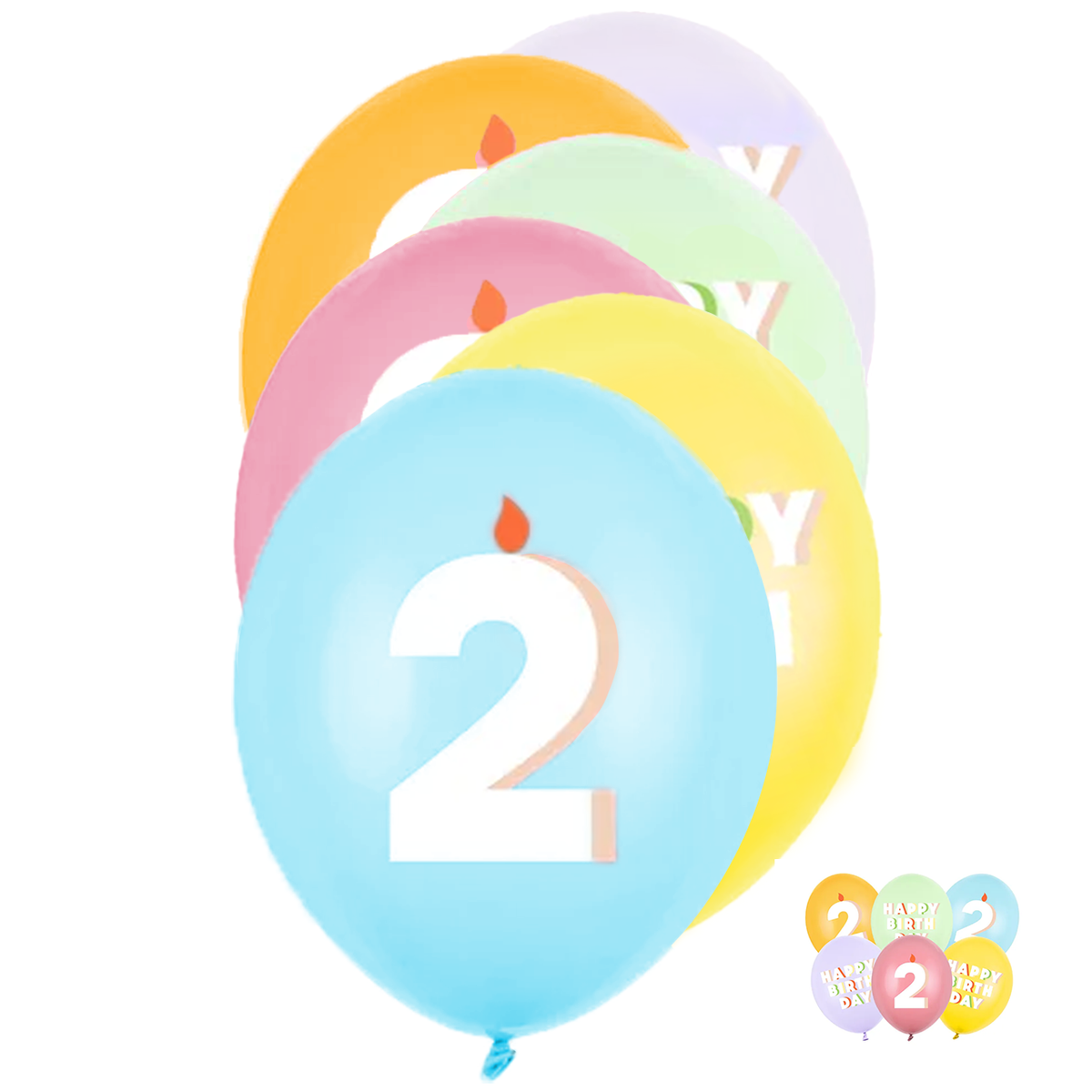 6 ballons à motifs – Ø 30 cm – Happy Birthday 2 – Assortis