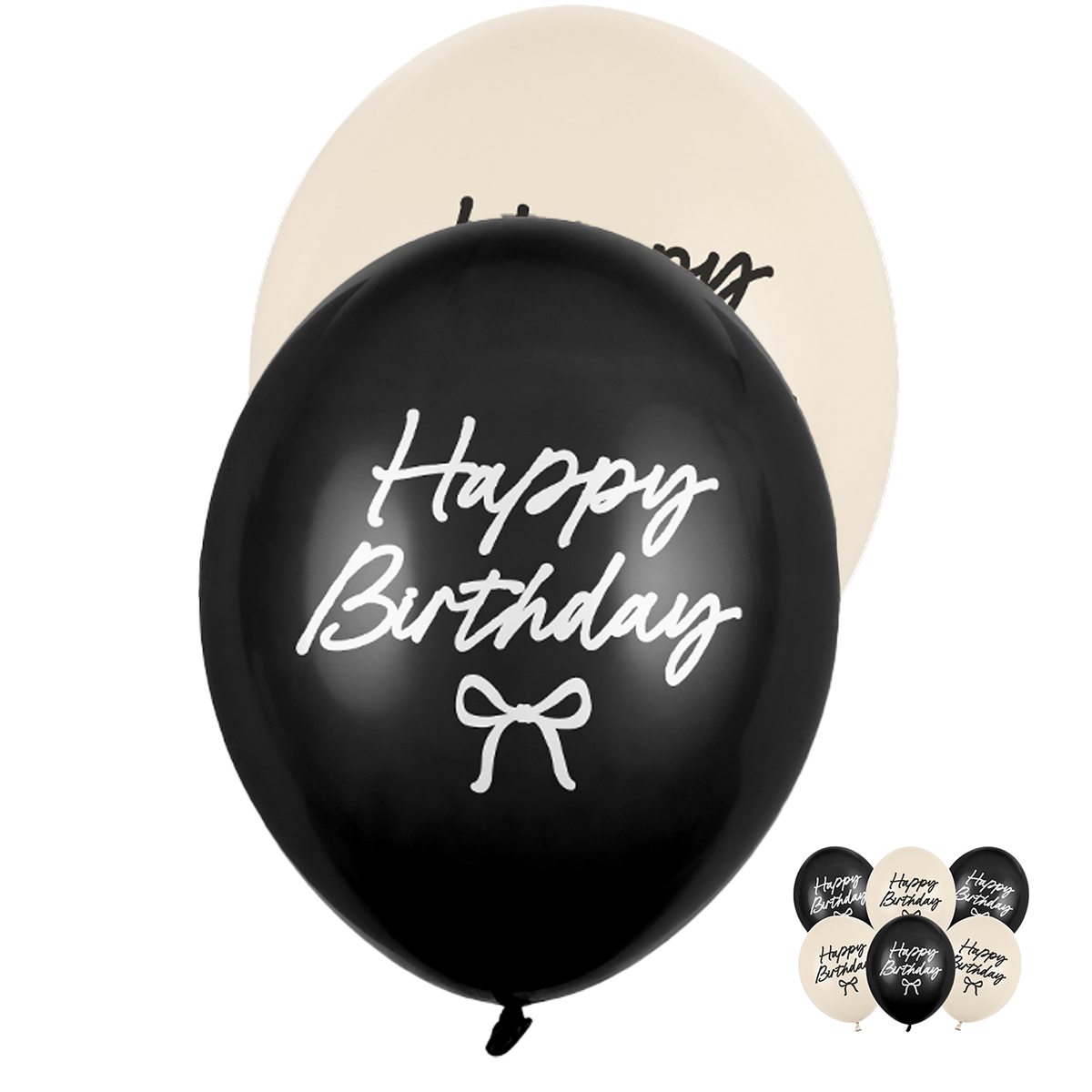 6 Motiefballonnen - Happy Birthday Strikken - 30cm