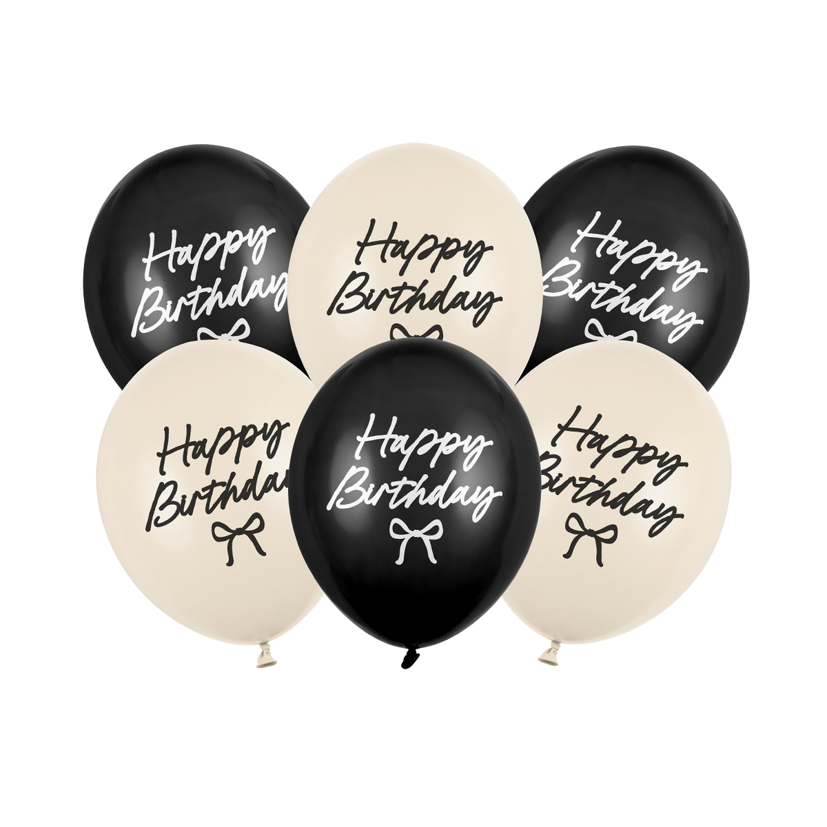 6 Motiefballonnen - Happy Birthday Strikken - 30cm