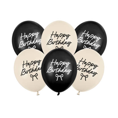 6 Motiefballonnen - Happy Birthday Strikken - 30cm