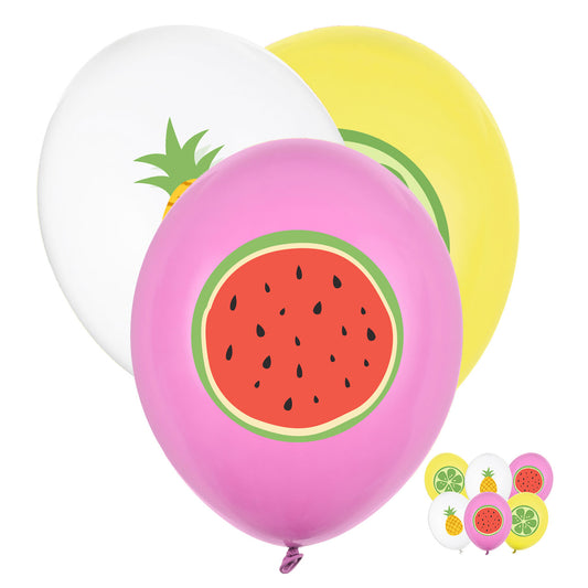 6 thema-ballonnen - Fruit - 30cm