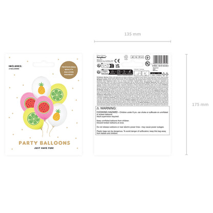 6 thema-ballonnen - Fruit - 30cm