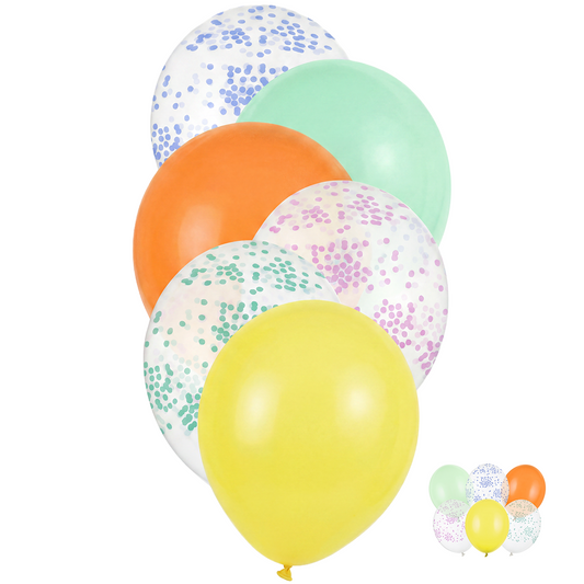 6 Motivballons – Konfetti – 30 cm