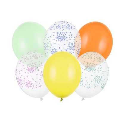 6 Motivballons – Konfetti – 30 cm