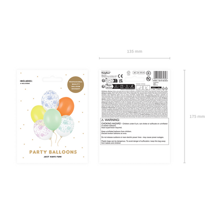 6 Motivballons – Konfetti – 30 cm