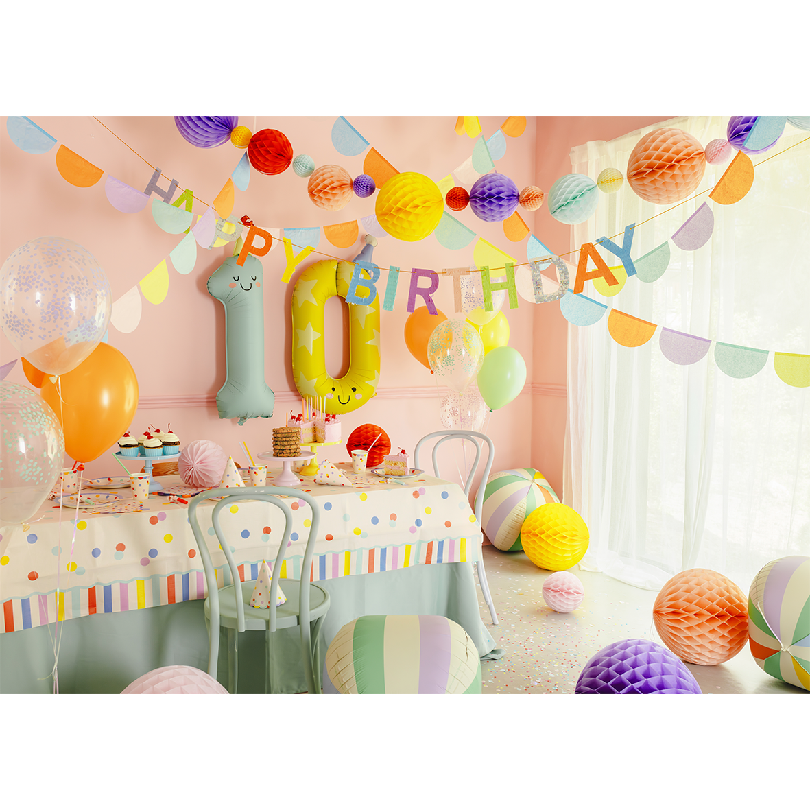 6 Motivballons – Konfetti – 30 cm