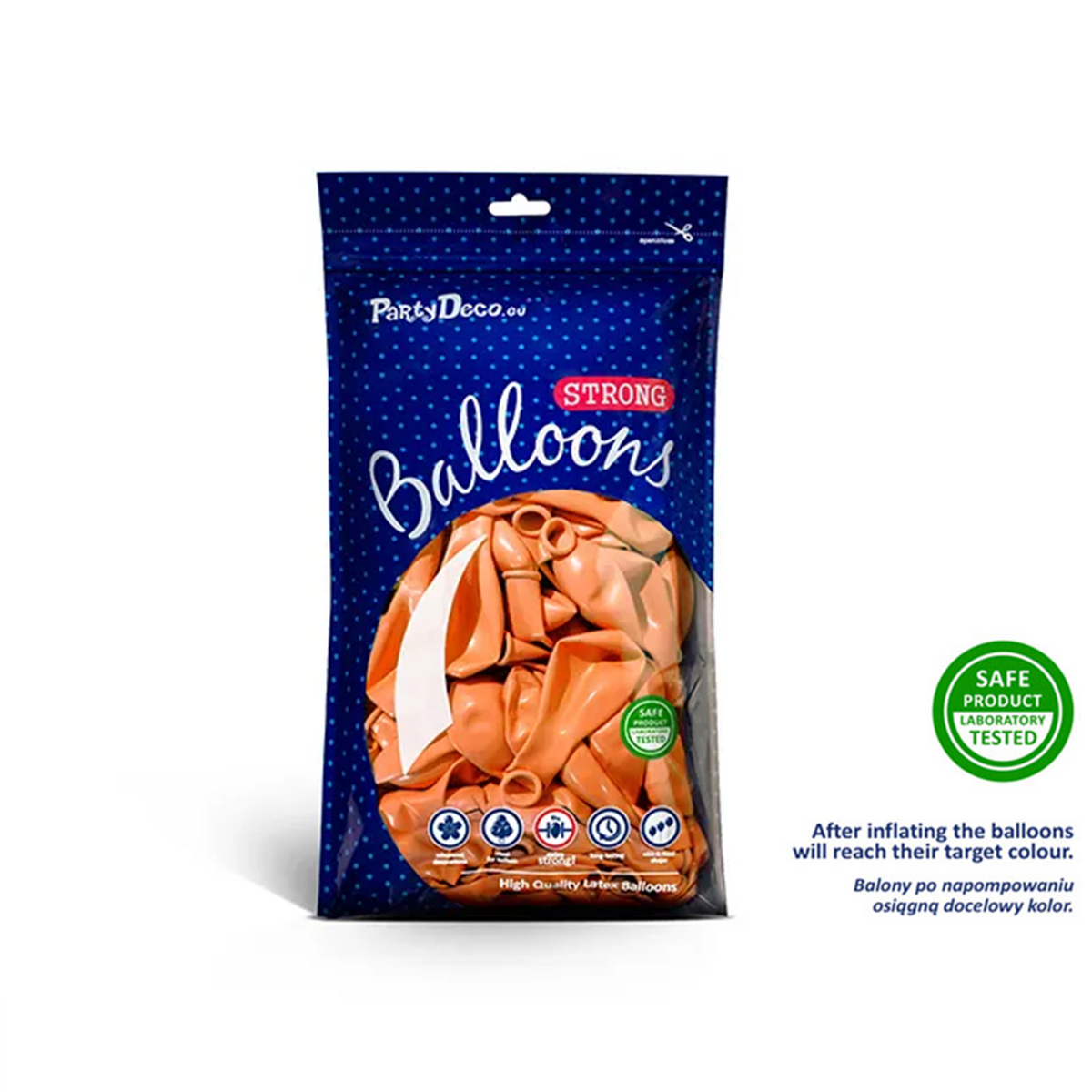 100 mini-ballons - Ø 12cm - Métallisé - Orange