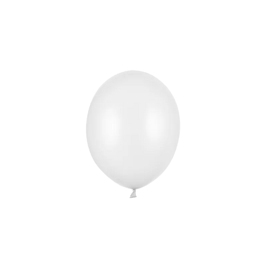 100 mini ballons - Ø 12cm - Métallisé - Blanc