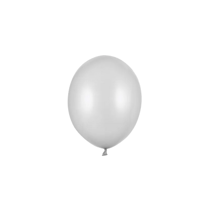 100 miniballonnen - Ø 12cm - metallic - zilver