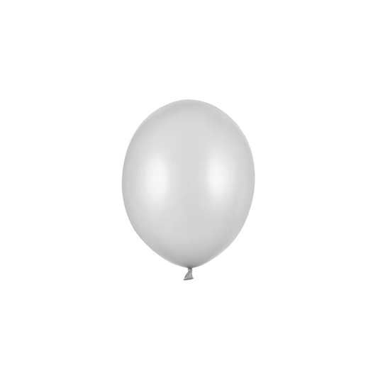 100 mini-ballons - Ø 12 cm - métallisé - argent