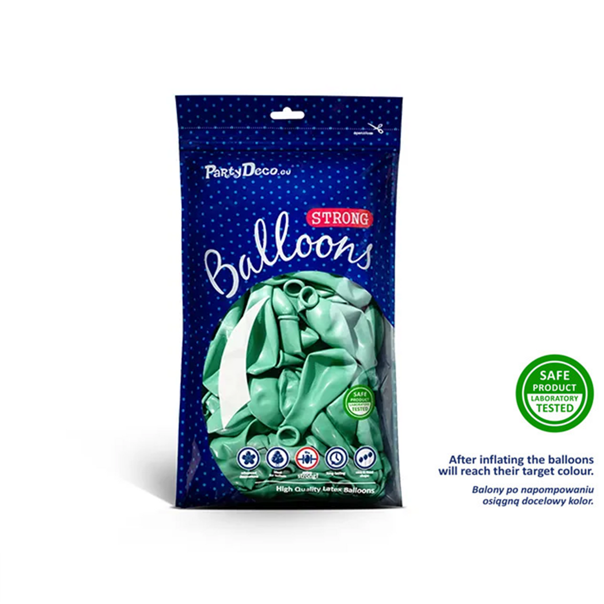 100 mini-ballons - Ø 12cm - métallisés - menthe