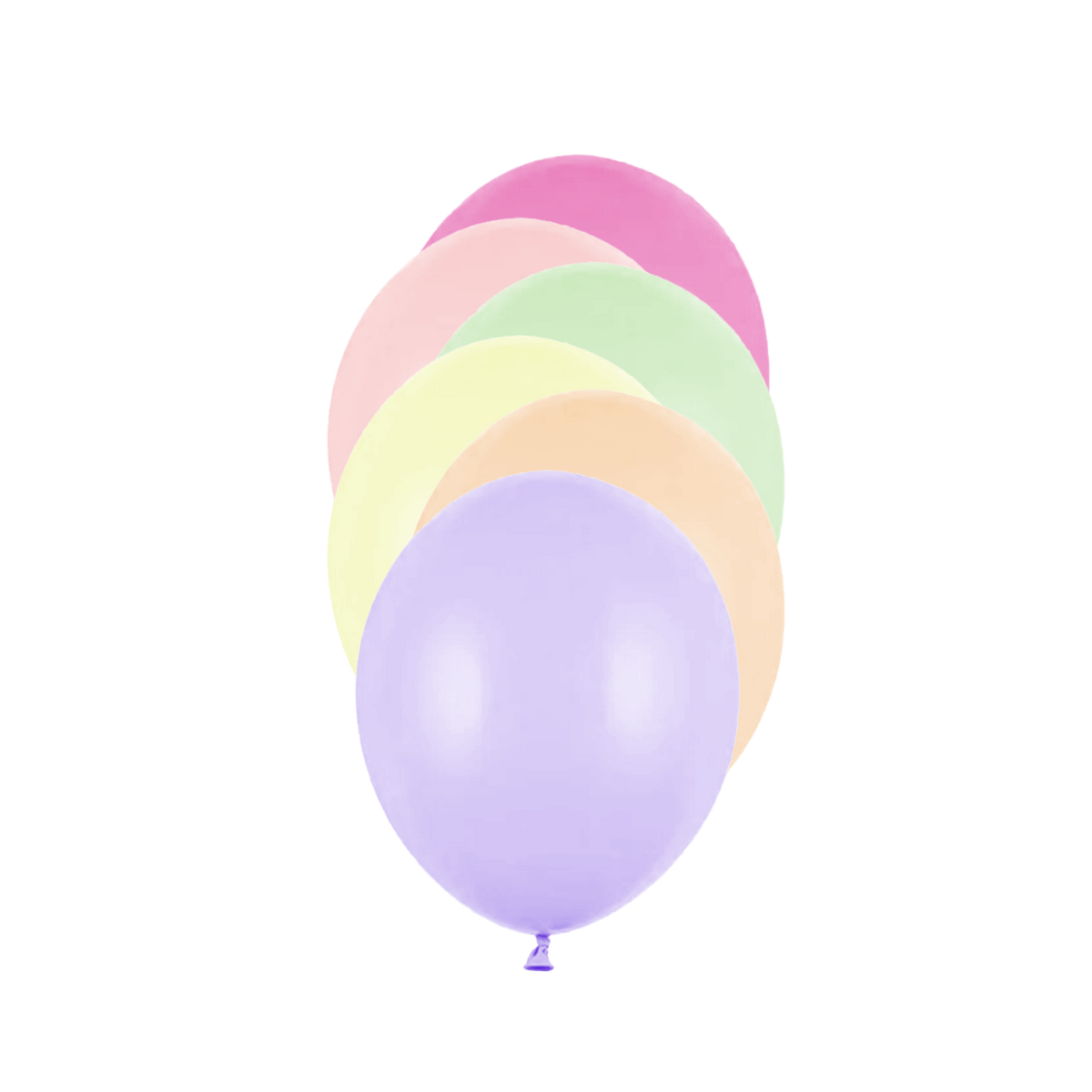 100 mini ballonnen - Ø 12cm - Pastel - Bont