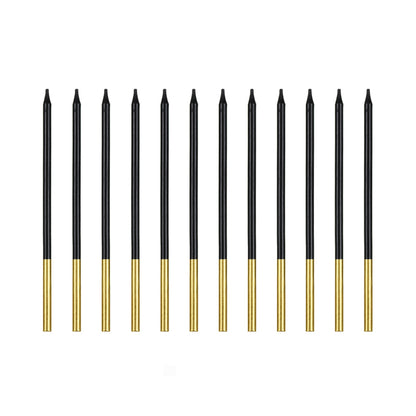 12 bougies de gâteau XL - Noir