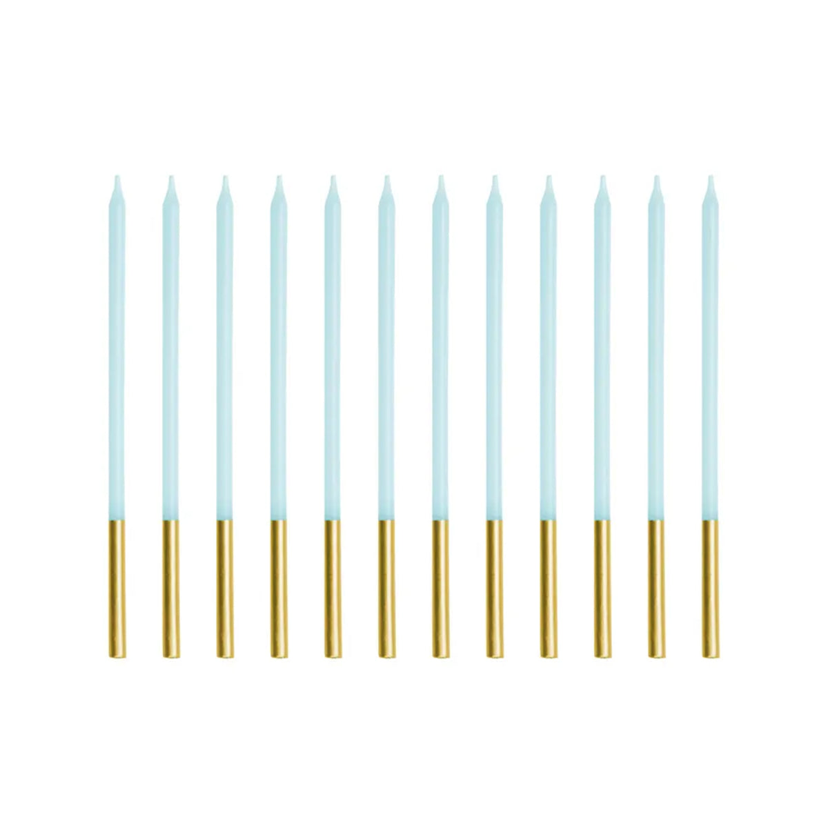 12 bougies de gâteau XL - Bleu clair Or