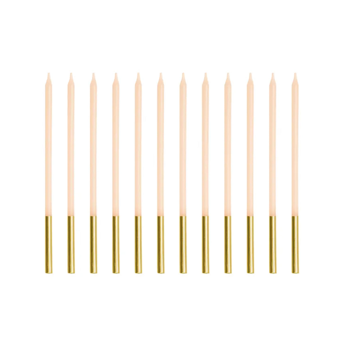12 taartkaarsen XL - Beige Goud