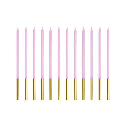 12 taartkaarsen XL - Violet Goud
